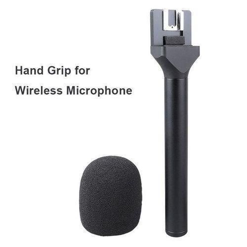 Handheld Wireless Microphone Holder with Pop Filter, Holder for DJI/Hollyland/Rode/Movo Wireless Mic