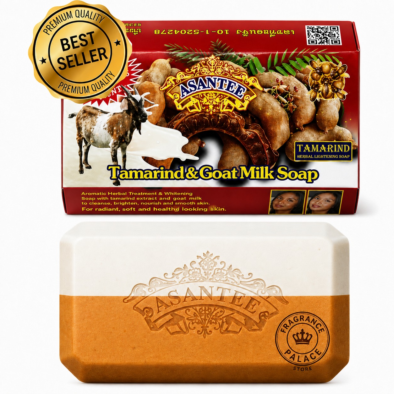 Asantee Tamarind & Goat Milk Herbal Soap  - Natural Skin Care Soap for Nourishing & Moisturizing, Ideal for All Skin Types/Asante soap