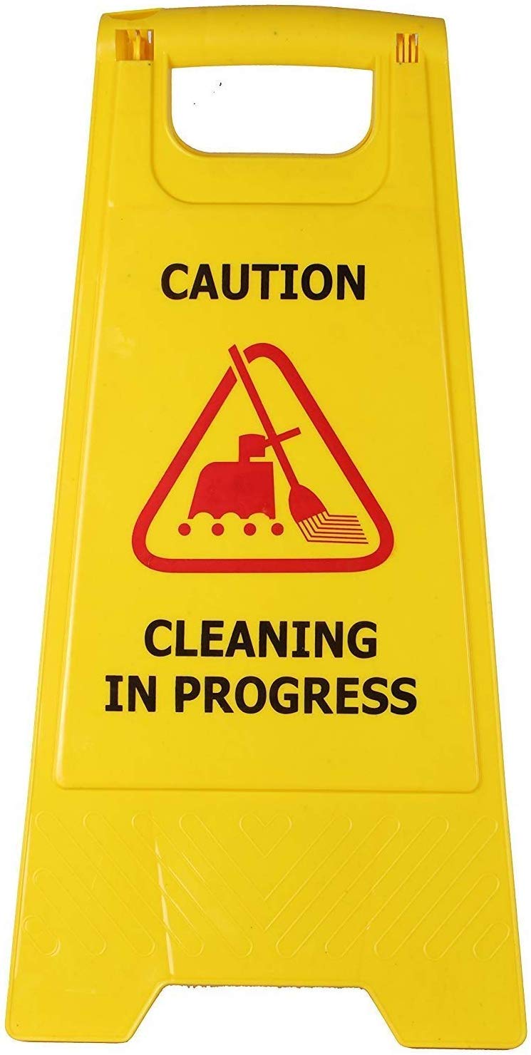 Professional Foldable Cleaning in Progress Caution Sign, High Visibility Portable Safety Warning Standing Board, Lightweight Cautionary Sign Stand Warning Sign for Home, Office & Commercial Use