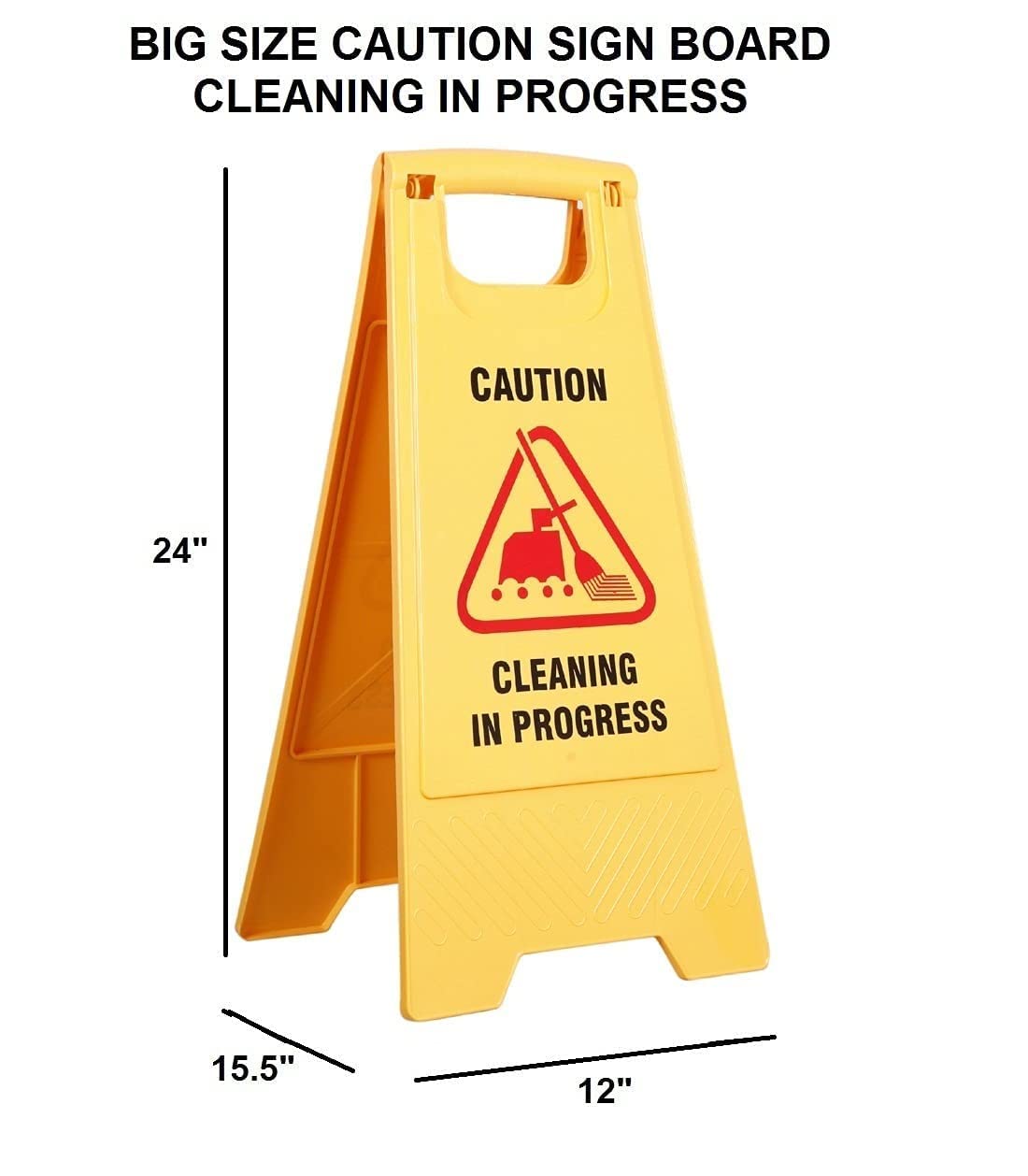 Professional Foldable Cleaning in Progress Caution Sign, High Visibility Portable Safety Warning Standing Board, Lightweight Cautionary Sign Stand Warning Sign for Home, Office & Commercial Use