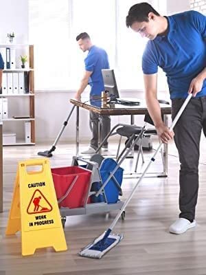 Professional Foldable Work in Progress Caution Sign, High Visibility Portable Safety Warning Standing Board, Lightweight Cautionary Sign Stand Warning Sign for Home, Office & Commercial Use