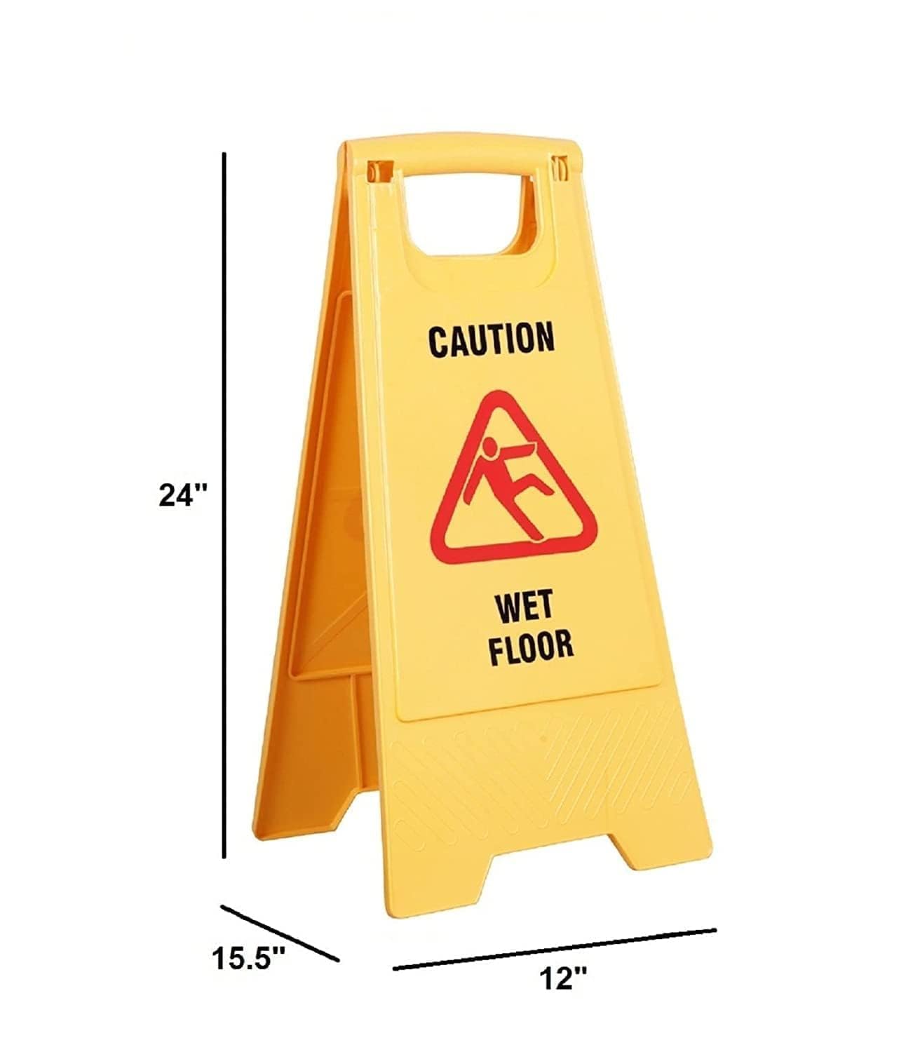 Professional Foldable Wet Floor Caution Sign, High Visibility Portable Safety Warning Standing Board, Lightweight Cautionary Sign Stand Warning Sign for Home, Office & Commercial Use