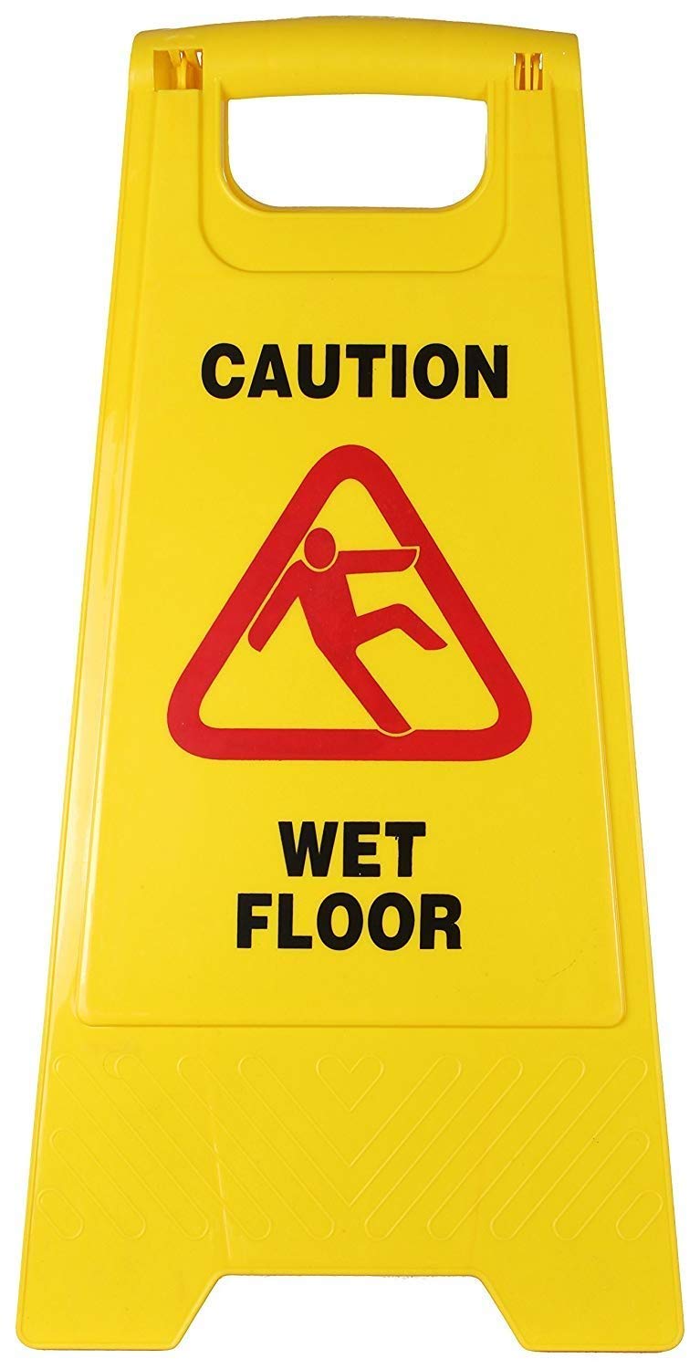 Professional Foldable Wet Floor Caution Sign, High Visibility Portable Safety Warning Standing Board, Lightweight Cautionary Sign Stand Warning Sign for Home, Office & Commercial Use
