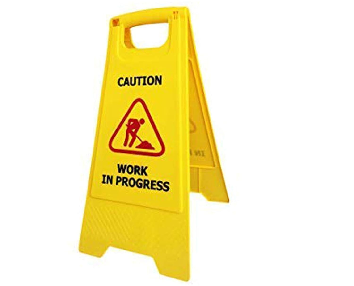 Professional Foldable Work in Progress Caution Sign, High Visibility Portable Safety Warning Standing Board, Lightweight Cautionary Sign Stand Warning Sign for Home, Office & Commercial Use