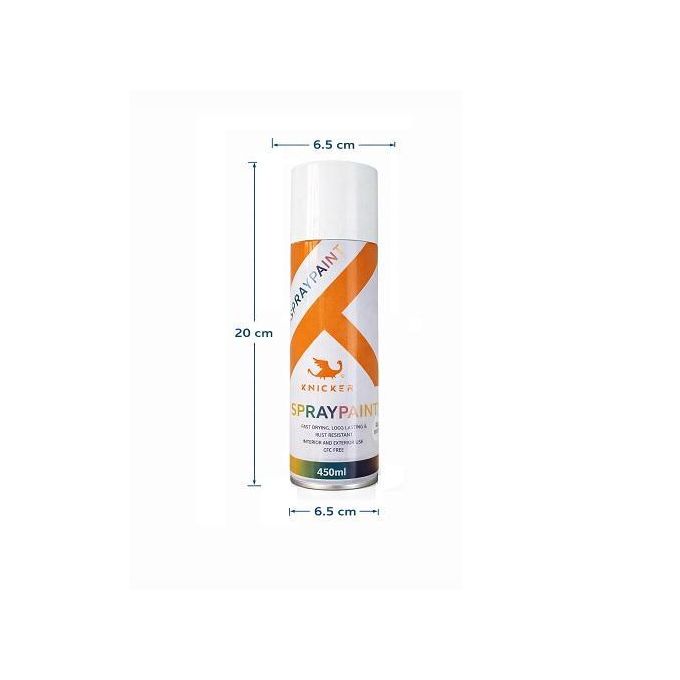 Knickers Multi-Purpose High Quality White Spray Paint 450ml Quick Dry, Rust Resistant, Long Lasting & Smooth Finish