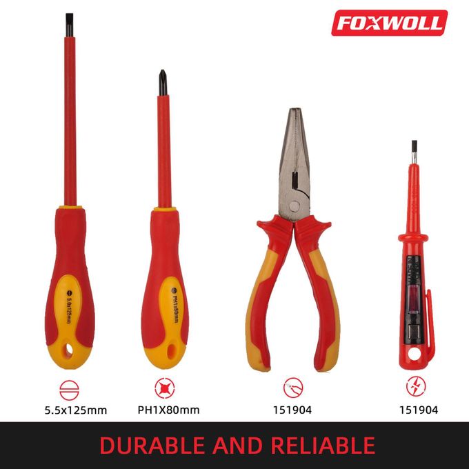 4 in 1 Insulated Combination Pliers, Tester,2 Screw Driver Heavy Duty Electrician Pliers for Electrical Safety Work