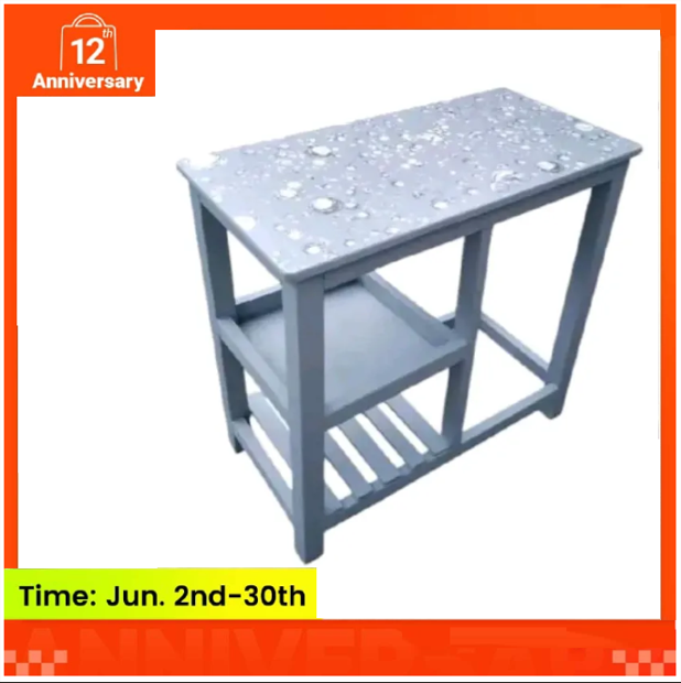 (New year sale offer price)Modern strong and classic kitchen table,Wooden strong Kitchen table with racks. suitable for 6KG cooking Meko.as picture
