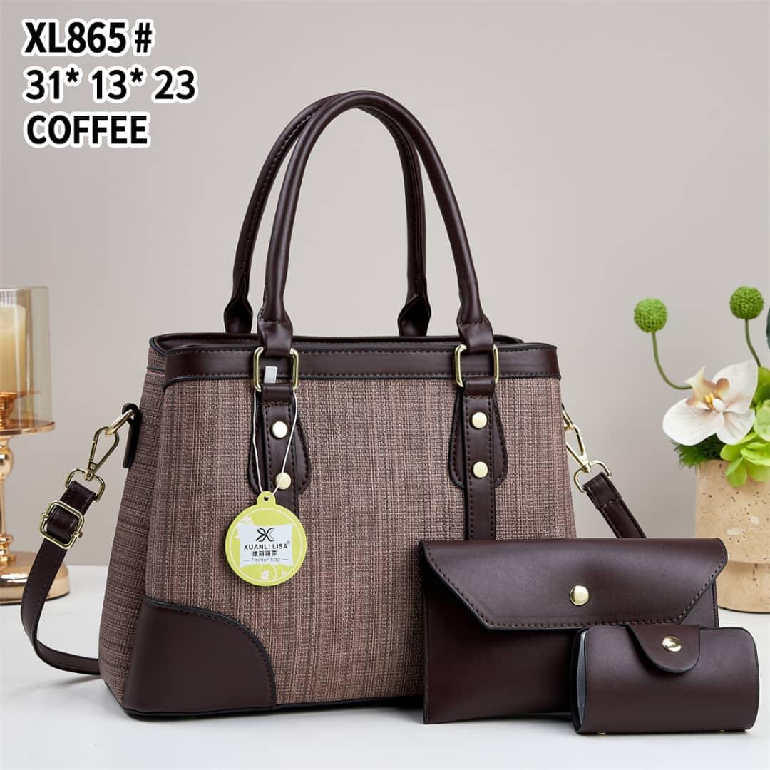 Elegant 3-in-1 coffee Ladies Handbag Set – Classy, Spacious & Stylish