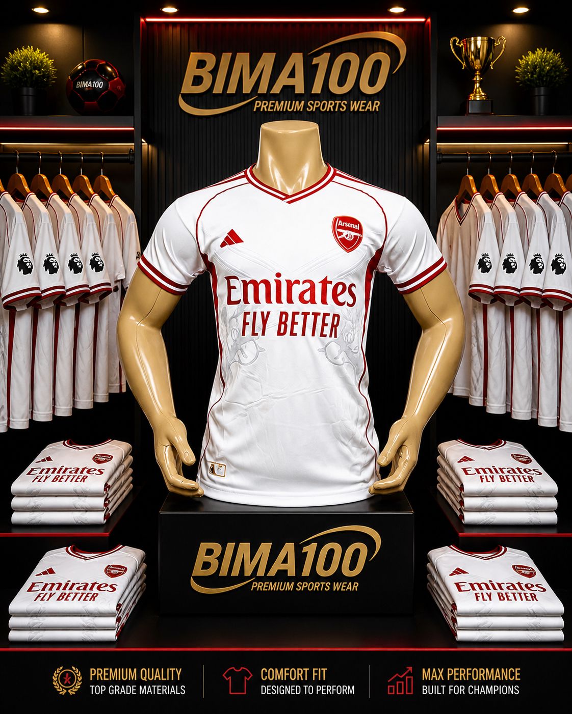 🎊NEW SEASON 🔥🔥HOT SALE PREMIUM WHITE& RED👕 ARSENAL JERSEY 26/27 SEASONS..MEANT FOR WINNERS ONLY😉.. 💅 The Arsenal Red Edition is officially the MVP of my wardrobe.# Arsenal FC #Streetwear.
