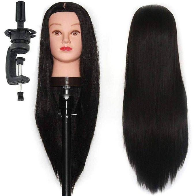 Semi Human Salon Training Mannequin Head Classic Cosmetology Practice Head  Hair Training Mannequin Elite Salon Practice Mannequin Head Beauty School Styling Mannequin (Brown/Black)