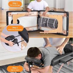 Portable Massage Table Bed Professional Folding Massage Table Spa & Therapy Treatment Table Adjustable Salon Massage Bed Deluxe Portable Spa Table Foldable Beauty & Massage Couch Professional Therapy