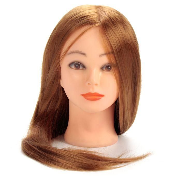 Semi Human Salon Training Mannequin Head Classic Cosmetology Practice Head  Hair Training Mannequin Elite Salon Practice Mannequin Head Beauty School Styling Mannequin (Brown/Black)
