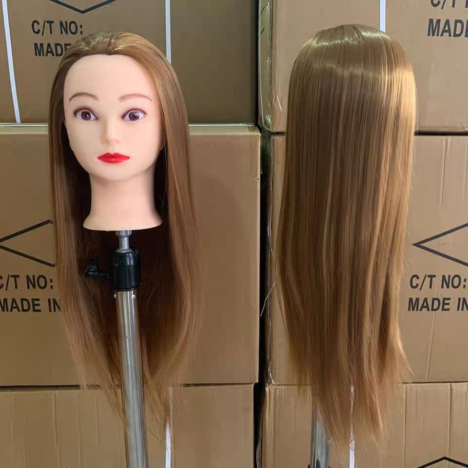 Semi Human Salon Training Mannequin Head Classic Cosmetology Practice Head  Hair Training Mannequin Elite Salon Practice Mannequin Head Beauty School Styling Mannequin (Brown/Black)
