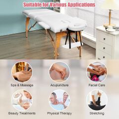 Portable Massage Table Bed Professional Folding Massage Table Spa & Therapy Treatment Table Adjustable Salon Massage Bed Deluxe Portable Spa Table Foldable Beauty & Massage Couch Professional Therapy