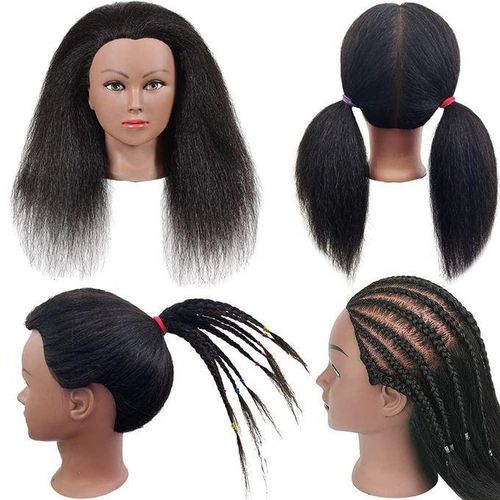 Human Hair Salon Training dummy Mannequin Head 100% Human Hair Human Hair Practice Head Human Hair Mannequin with Stand Real Hair Training Head Cosmetology Mannequin Human Hair