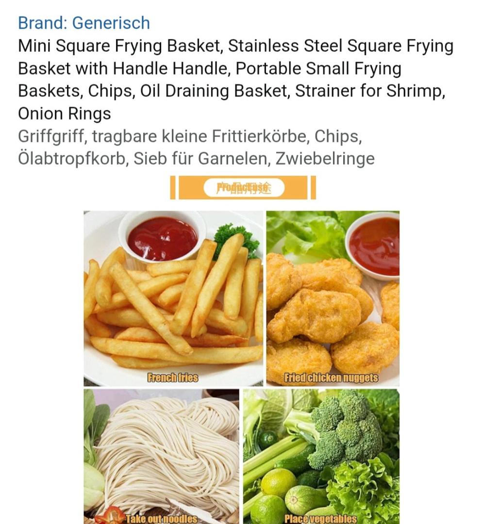 Mini Square Frying Basket / Mini Chips Basket