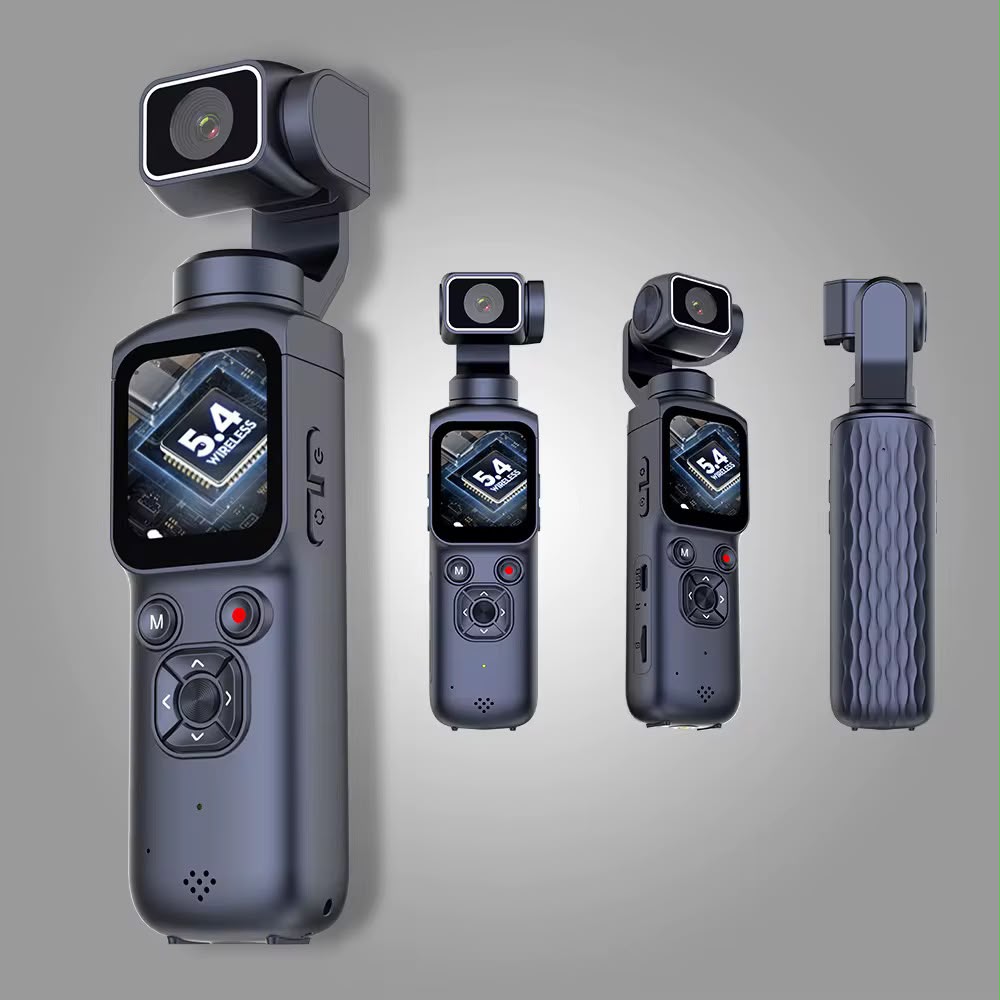 4K Pocket Action Camera Handheld Gimbal Stabilizer 75MP 330° Face Tracking 31 Filters 1.72" Ultra HD Touch Screen Vlog Recorder