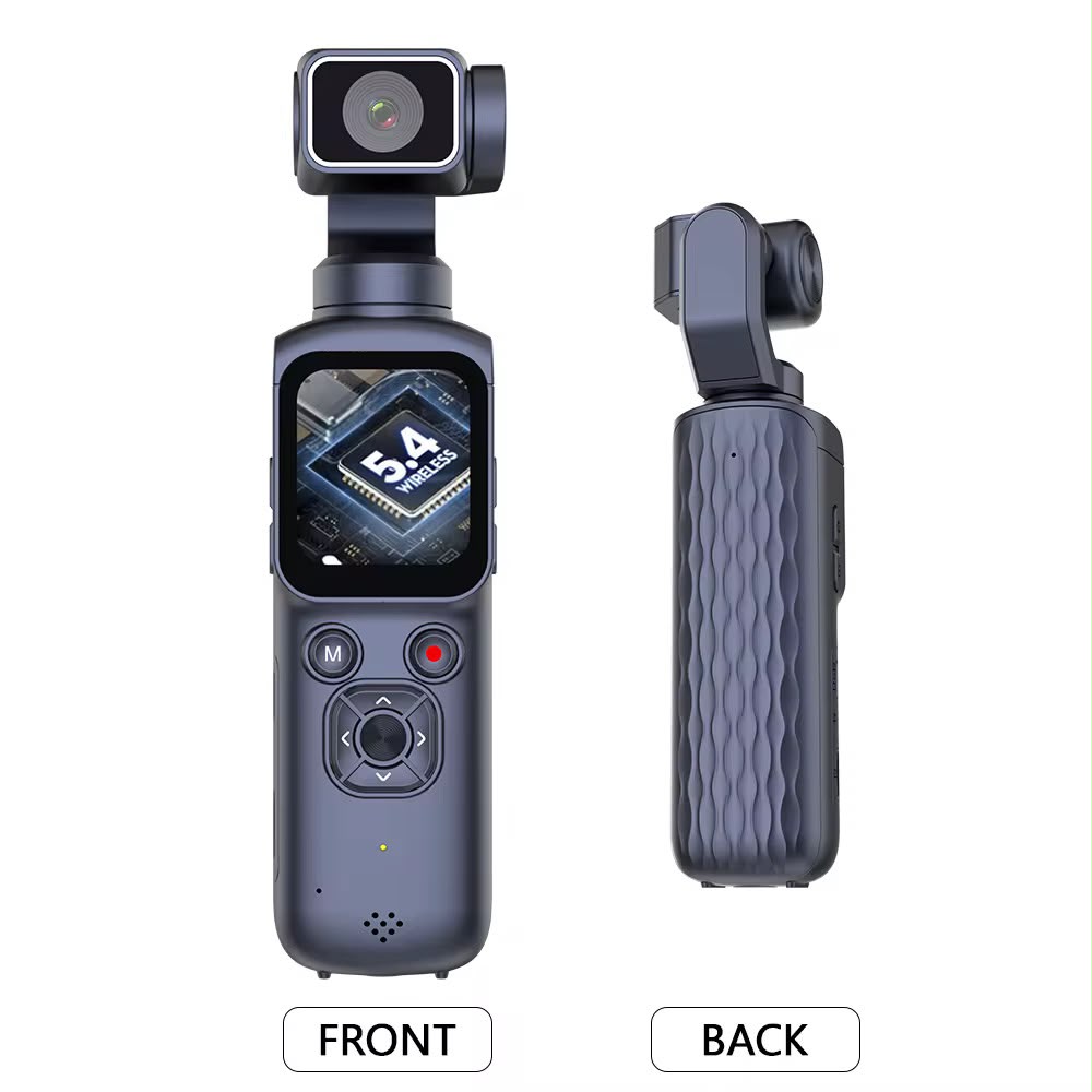 4K Pocket Action Camera Handheld Gimbal Stabilizer 75MP 330° Face Tracking 31 Filters 1.72" Ultra HD Touch Screen Vlog Recorder