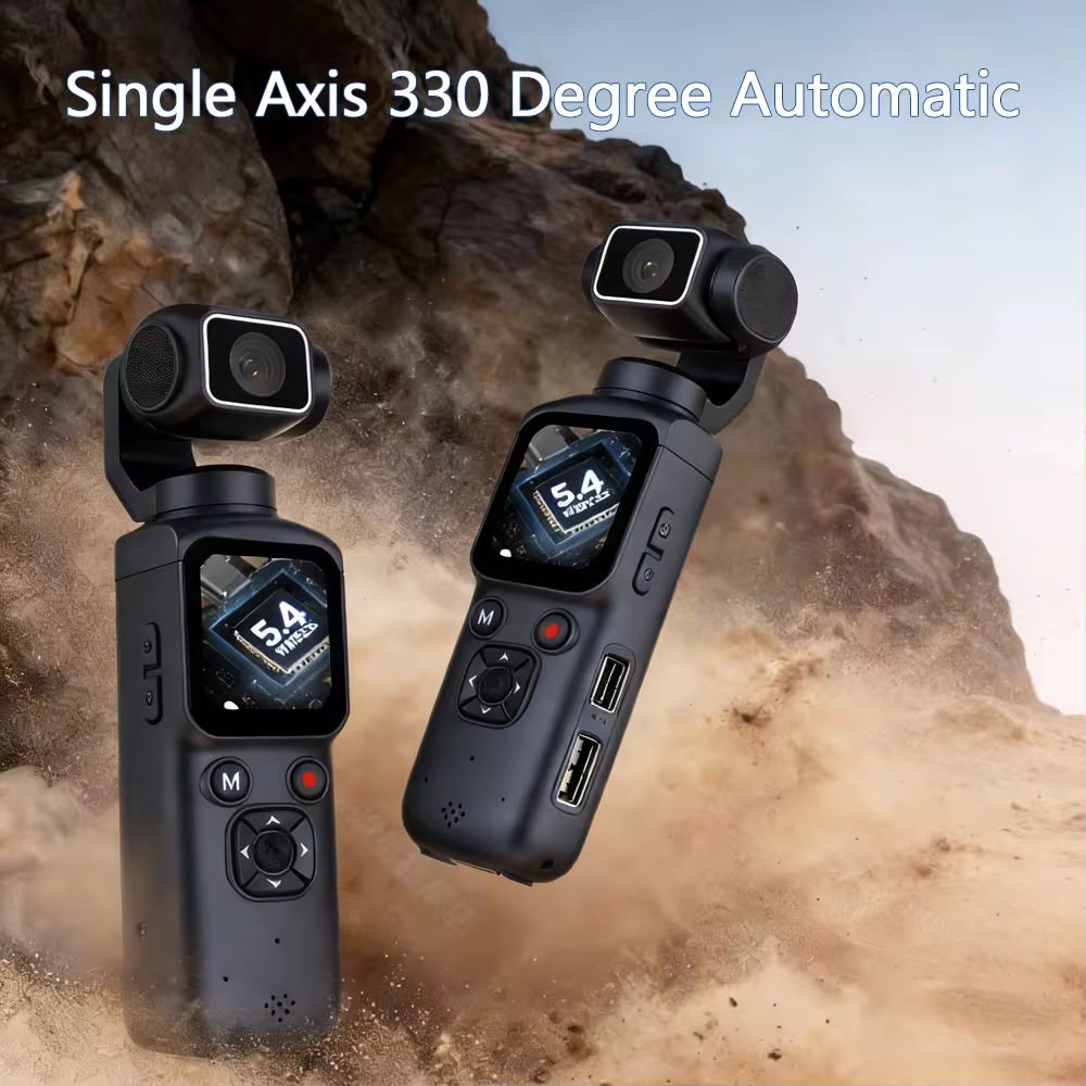 4K Pocket Action Camera Handheld Gimbal Stabilizer 75MP 330° Face Tracking 31 Filters 1.72" Ultra HD Touch Screen Vlog Recorder