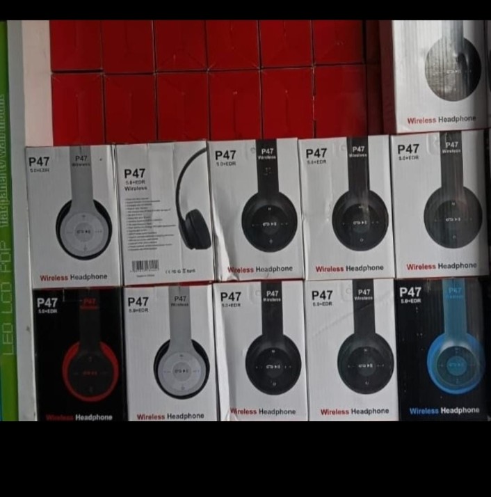 P47 Wireless Bluetooth Headphones – Super Bass, Foldable Sports Design, TF Card Support, Compatible with iOS & Android