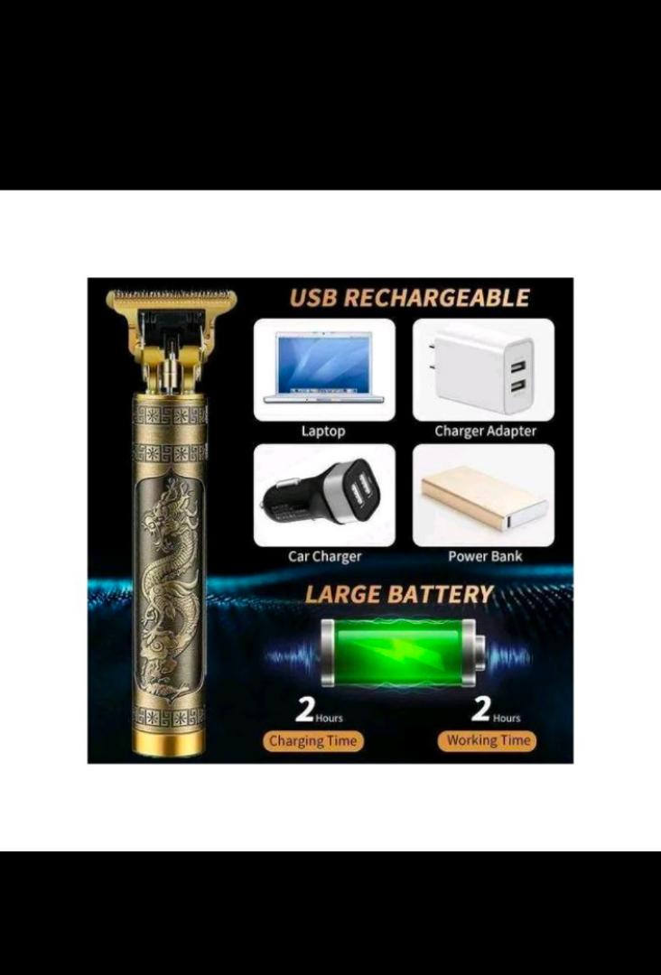 USB Cordless Hair Clipper Trimmer Beard Electric Professional Haircut Dragon Monster Rechargeable ABS Vintage Metal Shaving Machine clippers Wireless Barber cutting Kinyozi