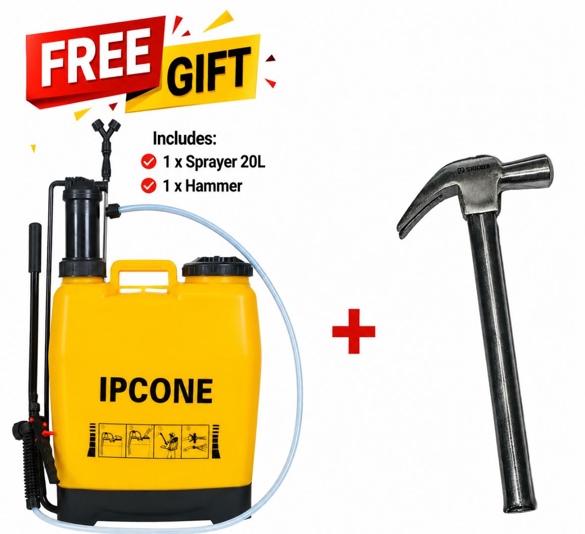 Free metallic hammer + IPCONE 20L Knapsack Sprayer/Backpack Sprayer Pest Control Pest Repell Pesticide Pest Repellent Tool Irrigation Sprayer Pump Spray   4.0  |