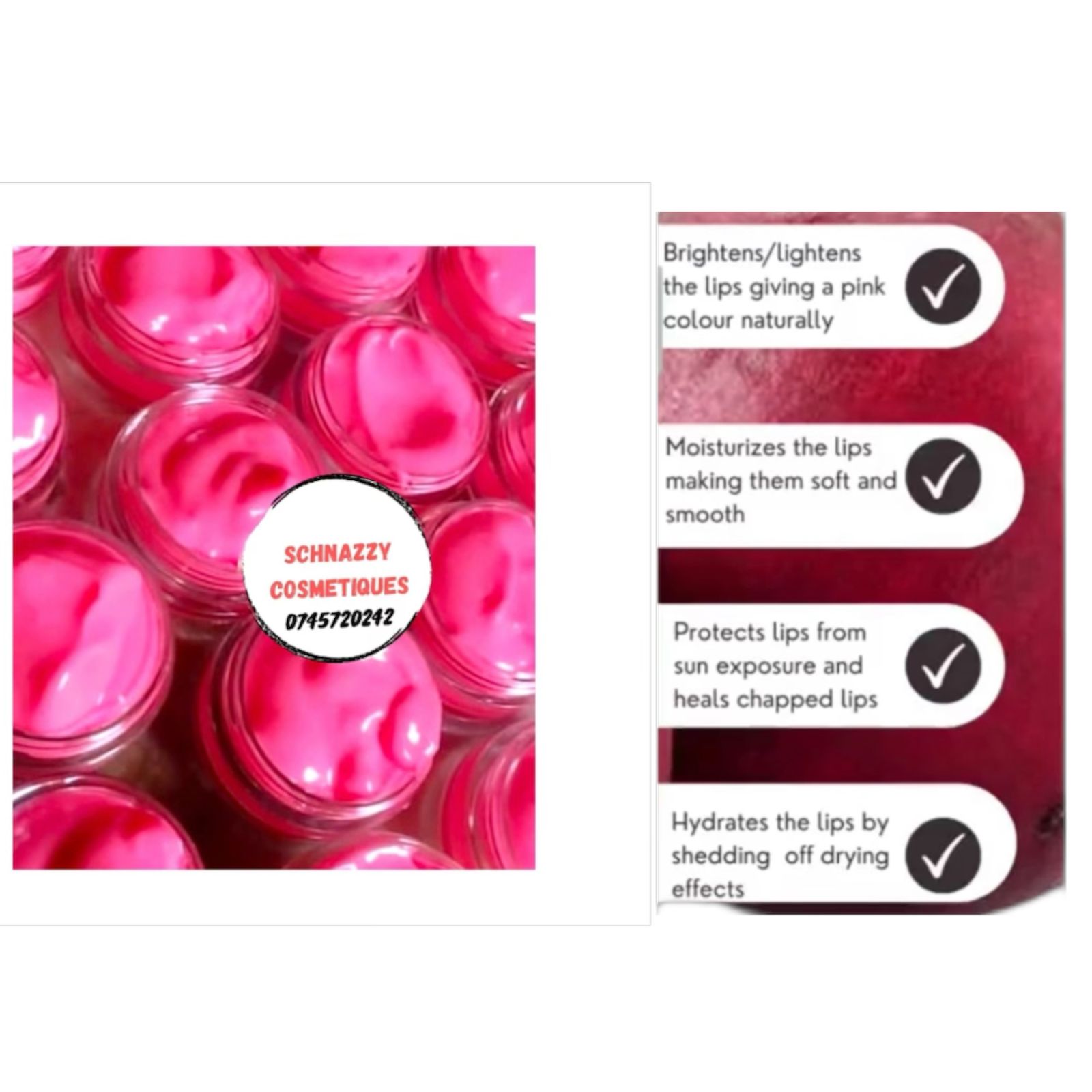 Limited Time Offer Get Pink Lips Combo Set Essence Gel + Lip Care Salve for Dark Smokers Lips, Quick Rosy Pink Lip Tint Hydrating Treatment
