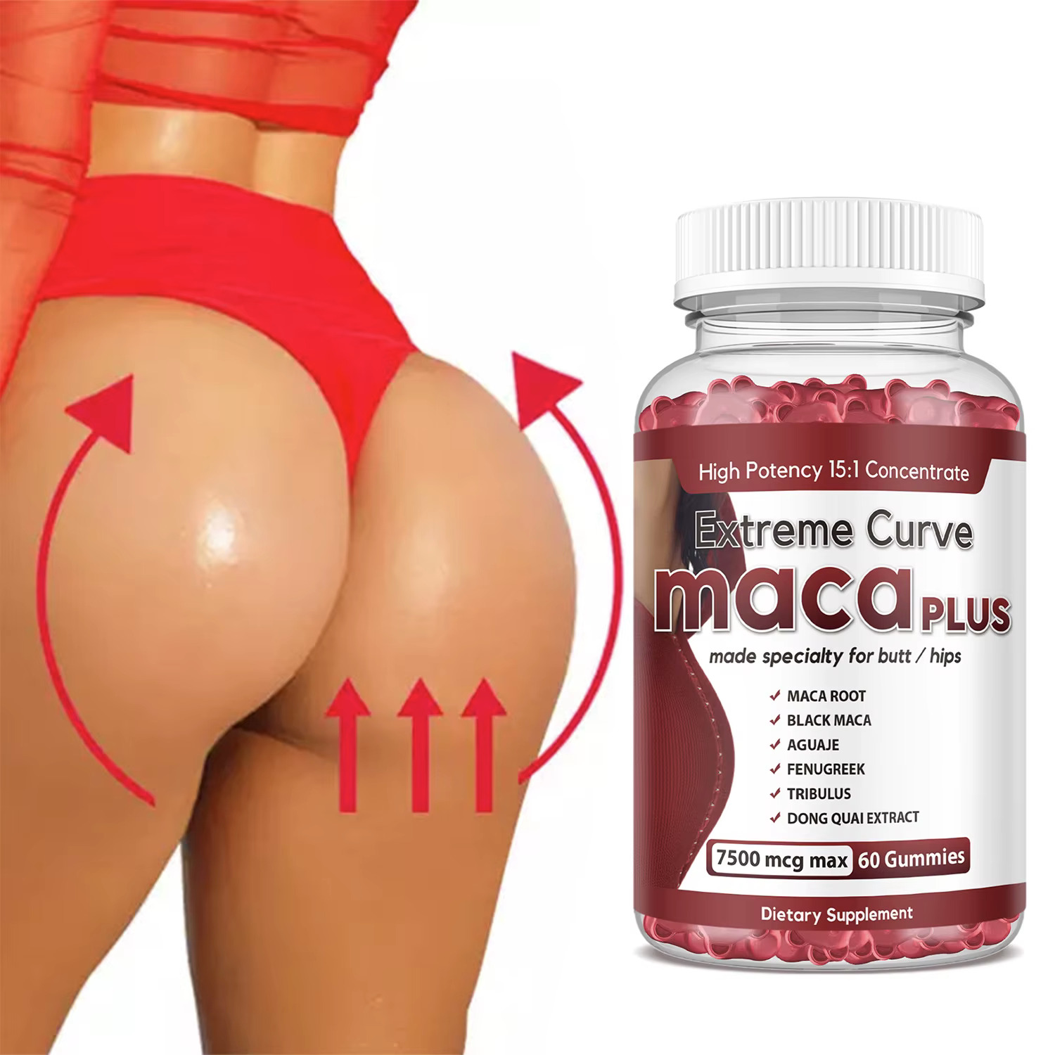 PROMO!!! Maca Extreme Curve Plus Butt Firming BBL Gummies Big Butt Gummies Hip Butt Enlargement Gummies Maca Plus Gummies Natural Curve Enhancement Gummies Booty Gummies Women's Herbal Gummies