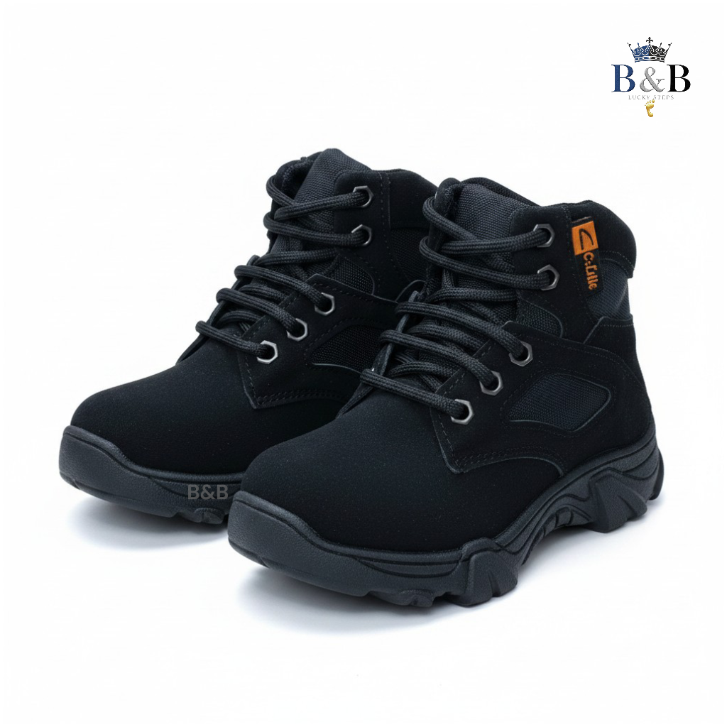 Ultimate Explorer Kids, Rugged Suede And All-Terrain Grip. Durable Desert Tan, Black And Beige sneakers for Active Kids. Breathable, Slip-Resistant Adventure Wear, Rugged Aesthetic for Everyday Cool.