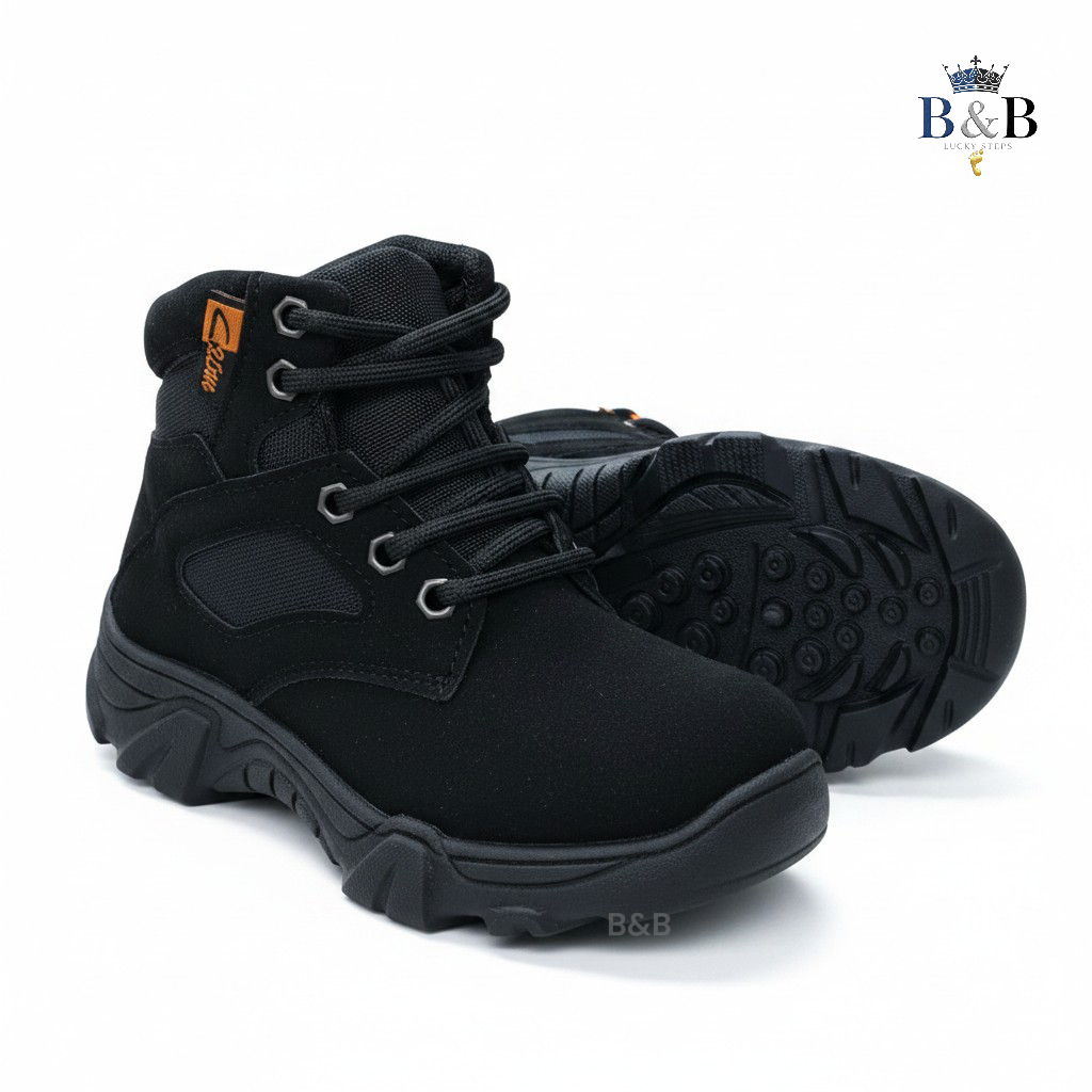 Ultimate Explorer Kids, Rugged Suede And All-Terrain Grip. Durable Desert Tan, Black And Beige sneakers for Active Kids. Breathable, Slip-Resistant Adventure Wear, Rugged Aesthetic for Everyday Cool.