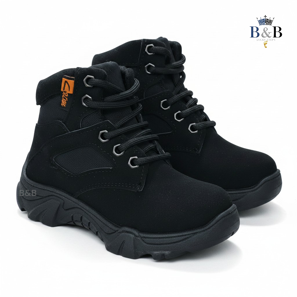 Ultimate Explorer Kids, Rugged Suede And All-Terrain Grip. Durable Desert Tan, Black And Beige sneakers for Active Kids. Breathable, Slip-Resistant Adventure Wear, Rugged Aesthetic for Everyday Cool.