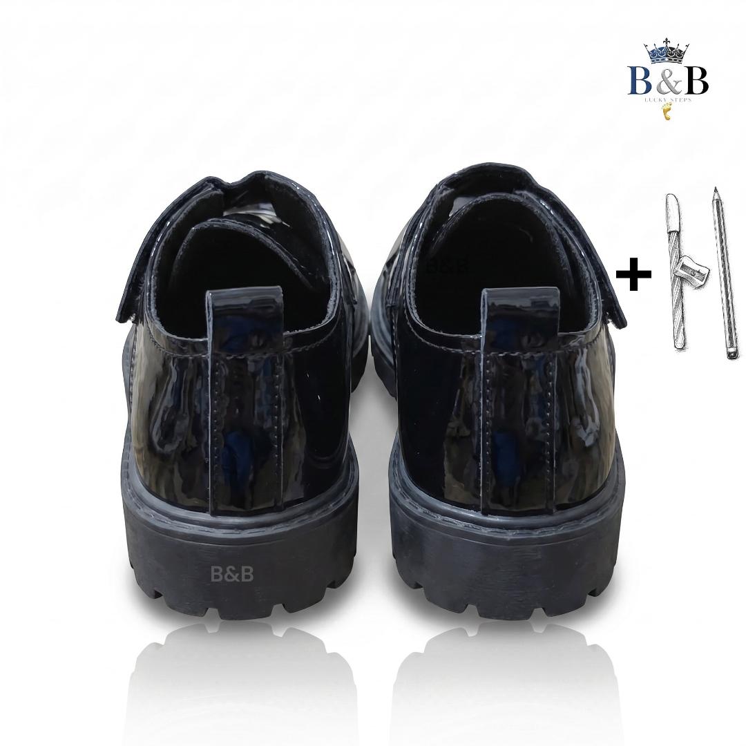 Classic Latent Leather Kids' School Shoes. Unisex Clean-Cut Kids' School Shoes.