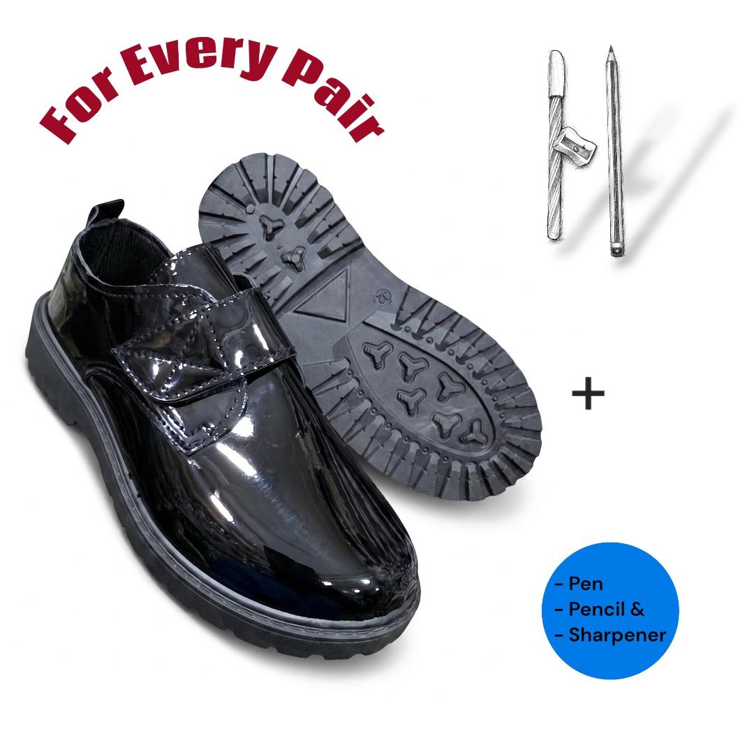 Classic Latent Leather Kids' School Shoes. Unisex Clean-Cut Kids' School Shoes.