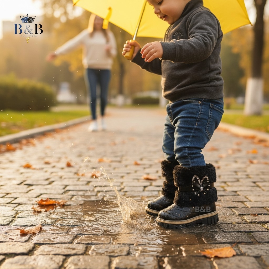 Puddle Proof Warm Winter Boots for Kids. Lightweight, ​Waterproof, Ultra-Warm Fleece-Lined Kids Boot.