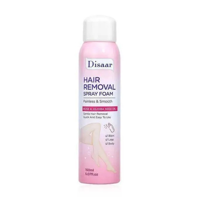 Disaar Hair Removal Spray Foam Painless & Smooth Depilatory Effective On Legs, Hands, Bikini, Armpit with Rose Jojoba Seed Oil, Lemon Argan Oil, Aloe Vera Shea Butter