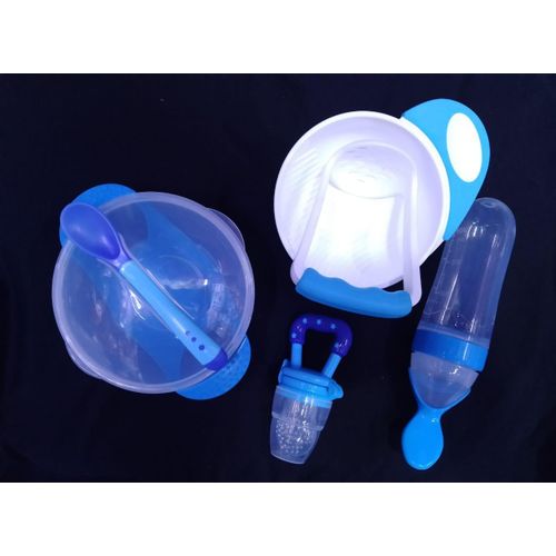 4 pack weaning set masher , fruit pacifier, feeding bowl and squeezer