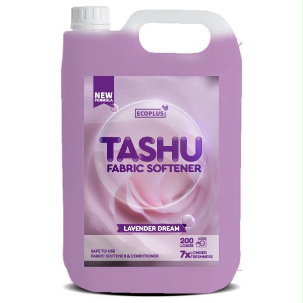 [Amazing offers] Ecoplus Tashu Fabric Softener & Conditioner (5L) softens fabrics, reduces wrinkles, protects against fading and stretching, and leaves clothes fresh with a long-lasting fragrance.
