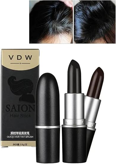 2 pcs Black  Hair Dye Pen for Hair Dye for Roots Disposable Instant Cover Up Roots Temporary Hair Color Pen for White Intermittent Hair -