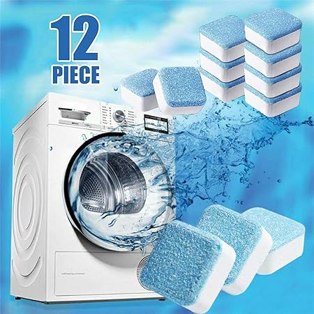 Washing Machine Deep Cleaner Tablet for Washing machines Front and Top Load Machine Descaling Powder Tablet for Tub Cleaning washing machine cleaner tablet (12 PCS)