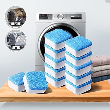 Washing Machine Deep Cleaner Tablet for Washing machines Front and Top Load Machine Descaling Powder Tablet for Tub Cleaning washing machine cleaner tablet (12 PCS)
