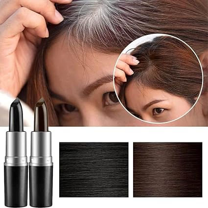 2 pcs Black  Hair Dye Pen for Hair Dye for Roots Disposable Instant Cover Up Roots Temporary Hair Color Pen for White Intermittent Hair -