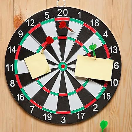 Dart Board Set, 17 Inch Dartboard Game with 6 Brass-Plastic Darts,Man Cave Stuff for Adults,Bars,Arcades,Billiard Rooms,Family Leisure SportDartboard, Darts Metal Tip , Professional Number Ring Dart