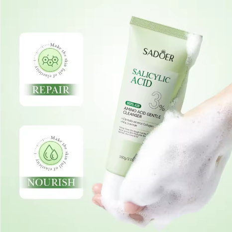 SADOER 10% Niacinamide Spot Removal Gentle Cleanser  SADOER 3% Salicylic Acid  Dispel Acne Amino Acid Gentle Cleanser For Deep Gentle Cleansing Brightening Skin & Moisturize, Refresh and Control Oil