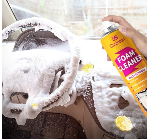 Multi-Purpose Foam Cleaner Spray – 650ml | Powerful and versatile cleaning solution designed to tackle dirt, grease, and stains on various surfaces Ideal for Cleaning Laptops, Furniture, Car & Shoes