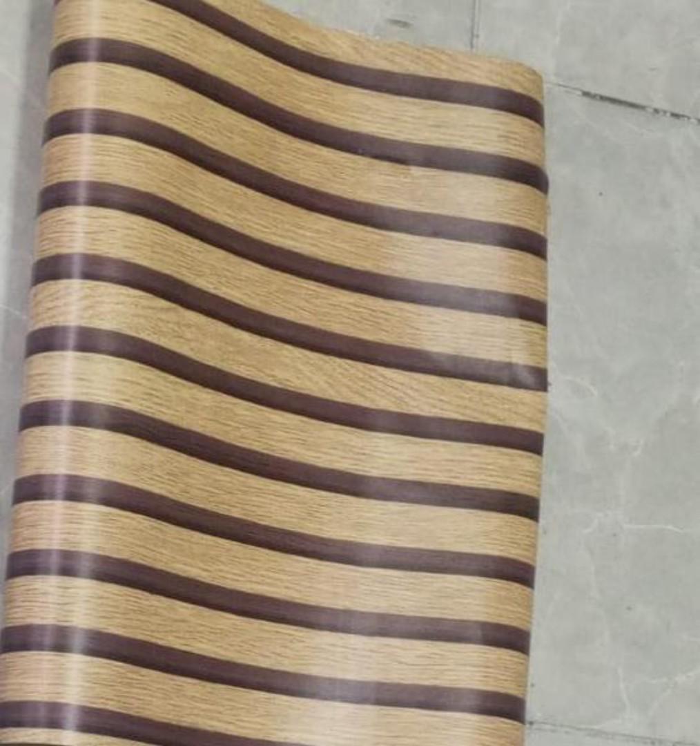3D Brown Striped Fluted Wall Panel Wood Effect Self Adhesive Peel and Stick Wallpaper Wall Sticker