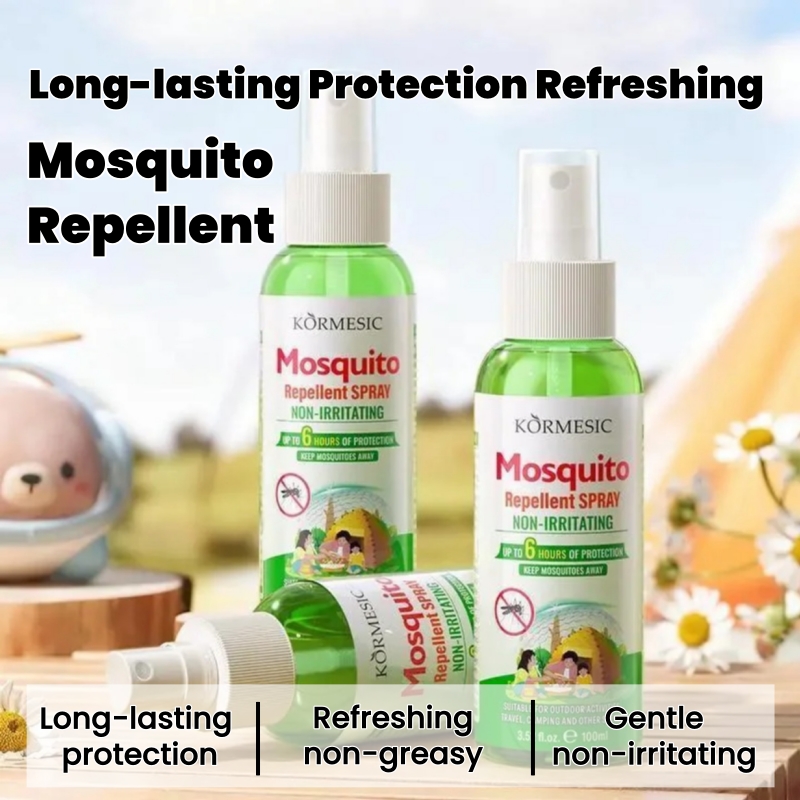 KORMESIC Mosquito Repellent Spray - Long-Lasting Protection Stops Itching & Skin Cooling - Gentle Formula Non-Greasy Pleasant Fragrance - Family Friendly for All Ages - Effective Mosquito Protection