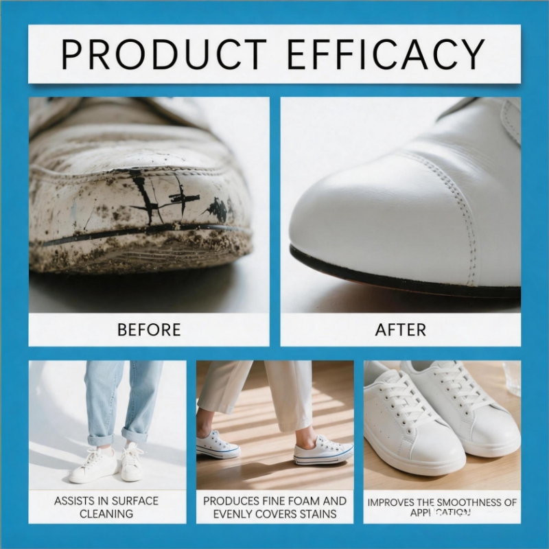 Water-free White Shoe Cleaner Cream - Effective Shoe Whitening & Stain Remover for Sneakers - Remove Yellowing Dirt & Grime - No Rinse, No Water Needed - Restores Bright White Finish in Minutes