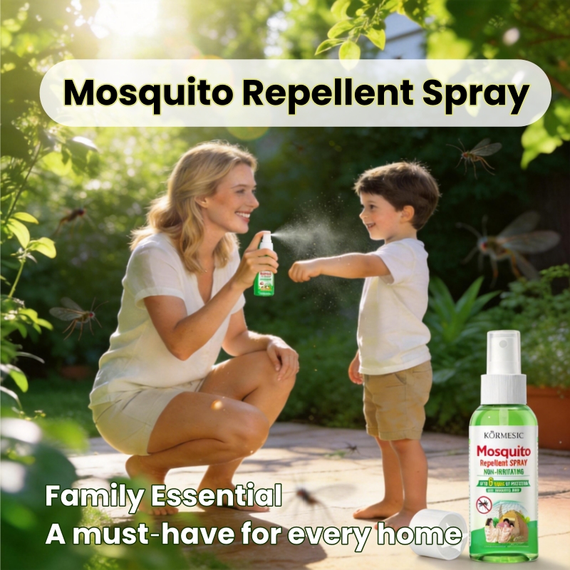 KORMESIC Mosquito Repellent Spray - Long-Lasting Protection Stops Itching & Skin Cooling - Gentle Formula Non-Greasy Pleasant Fragrance - Family Friendly for All Ages - Effective Mosquito Protection