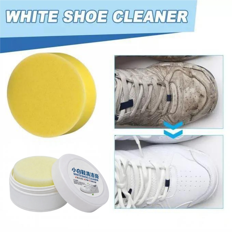 Water-free White Shoe Cleaner Cream - Effective Shoe Whitening & Stain Remover for Sneakers - Remove Yellowing Dirt & Grime - No Rinse, No Water Needed - Restores Bright White Finish in Minutes