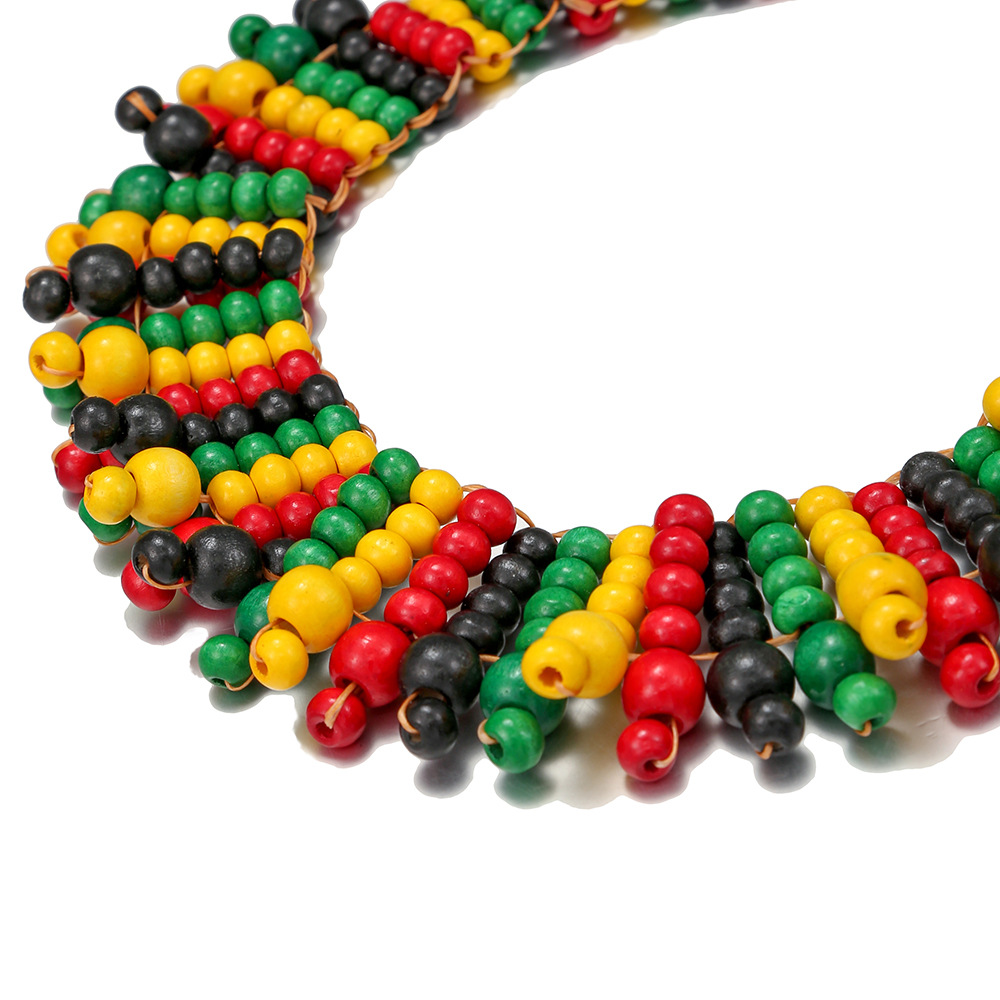From KSh 399 | African Style Beaded Jewelry Set, Colorful Wood Bead Necklace & Queen Letter Earrings